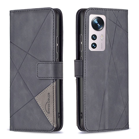 Coque Portefeuille Livre Cuir Etui Clapet B12F pour Xiaomi Mi 12 Pro 5G Noir