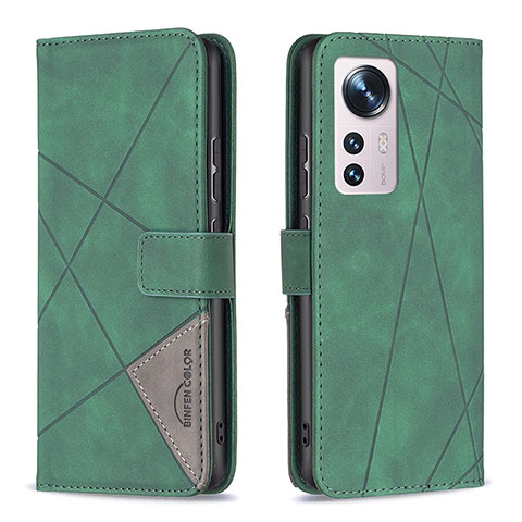 Coque Portefeuille Livre Cuir Etui Clapet B12F pour Xiaomi Mi 12S Pro 5G Vert