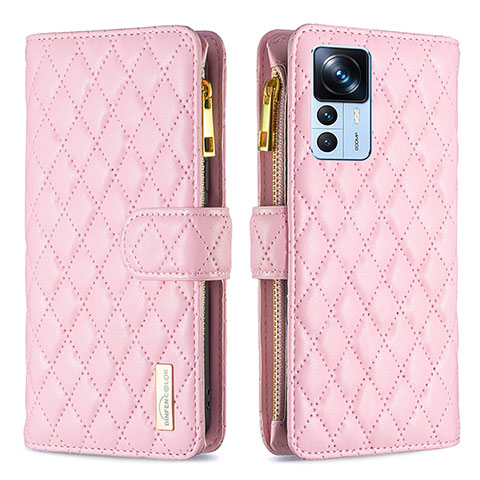 Coque Portefeuille Livre Cuir Etui Clapet B12F pour Xiaomi Mi 12T 5G Or Rose