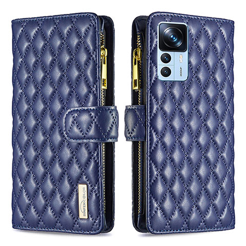 Coque Portefeuille Livre Cuir Etui Clapet B12F pour Xiaomi Mi 12T Pro 5G Bleu