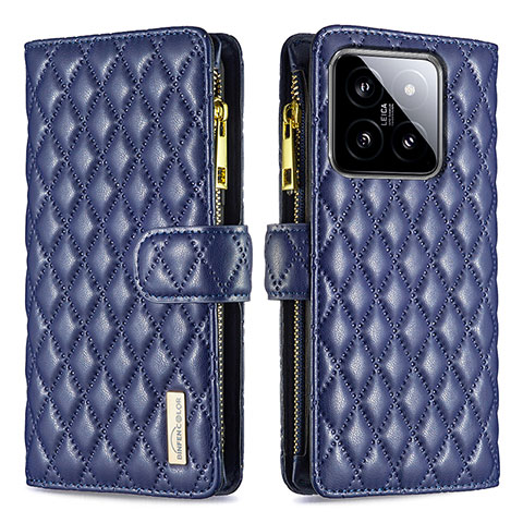 Coque Portefeuille Livre Cuir Etui Clapet B12F pour Xiaomi Mi 14 5G Bleu