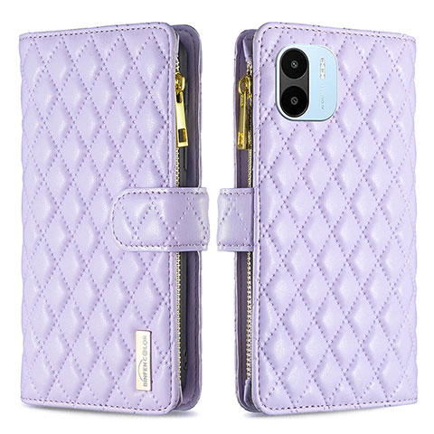 Coque Portefeuille Livre Cuir Etui Clapet B12F pour Xiaomi Poco C51 Violet