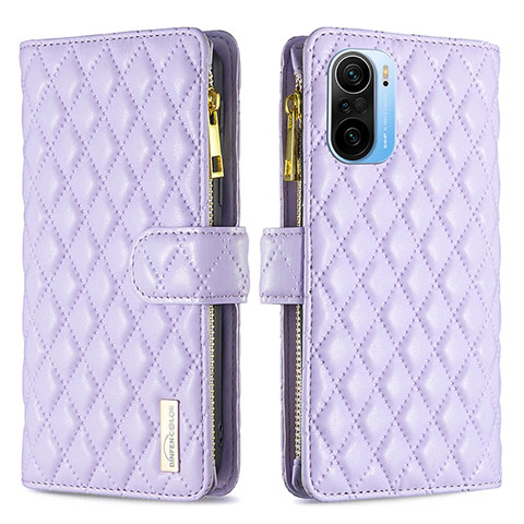 Coque Portefeuille Livre Cuir Etui Clapet B12F pour Xiaomi Poco F3 5G Violet