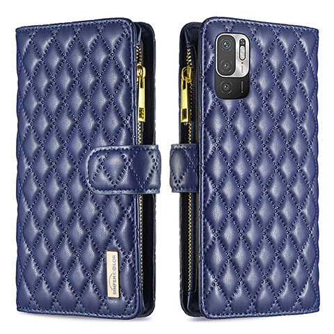 Coque Portefeuille Livre Cuir Etui Clapet B12F pour Xiaomi POCO M3 Pro 5G Bleu