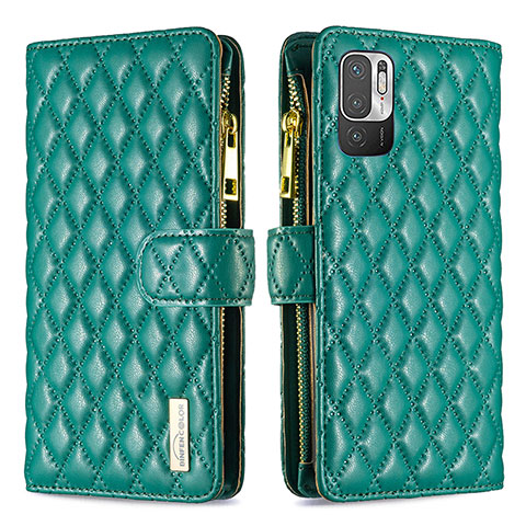 Coque Portefeuille Livre Cuir Etui Clapet B12F pour Xiaomi POCO M3 Pro 5G Vert