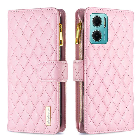 Coque Portefeuille Livre Cuir Etui Clapet B12F pour Xiaomi Redmi 10 5G Or Rose