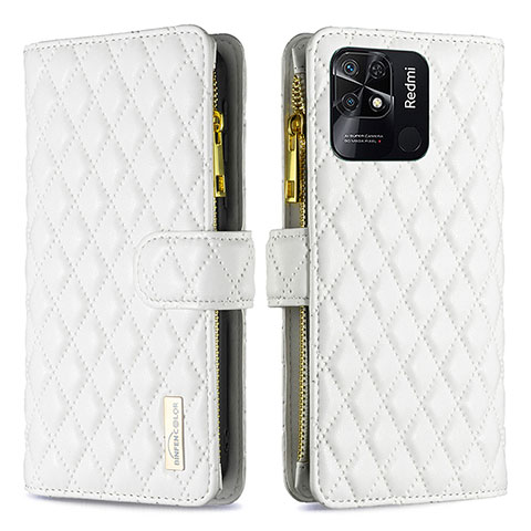 Coque Portefeuille Livre Cuir Etui Clapet B12F pour Xiaomi Redmi 10 Power Blanc