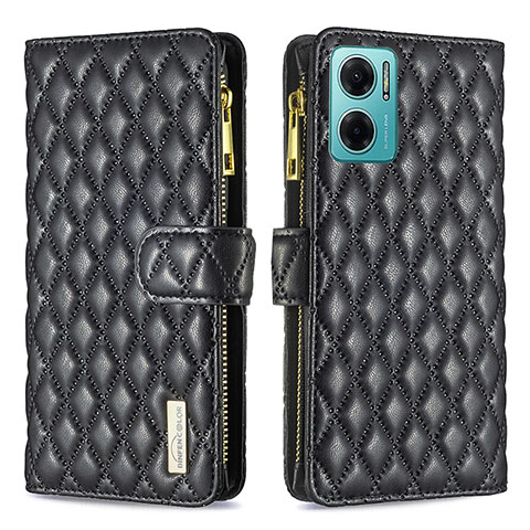 Coque Portefeuille Livre Cuir Etui Clapet B12F pour Xiaomi Redmi 10 Prime Plus 5G Noir