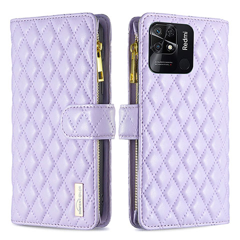 Coque Portefeuille Livre Cuir Etui Clapet B12F pour Xiaomi Redmi 10C 4G Violet