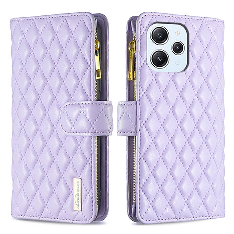 Coque Portefeuille Livre Cuir Etui Clapet B12F pour Xiaomi Redmi 12 4G Violet