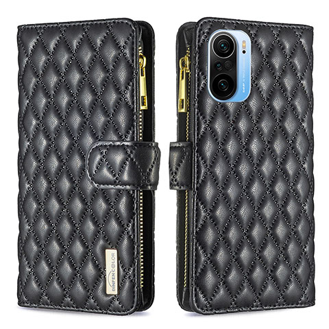 Coque Portefeuille Livre Cuir Etui Clapet B12F pour Xiaomi Redmi K40 Pro+ Plus 5G Noir