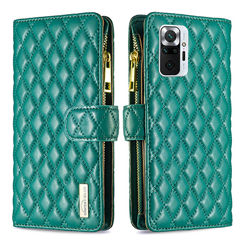 Coque Portefeuille Livre Cuir Etui Clapet B12F pour Xiaomi Redmi Note 10 Pro 4G Vert