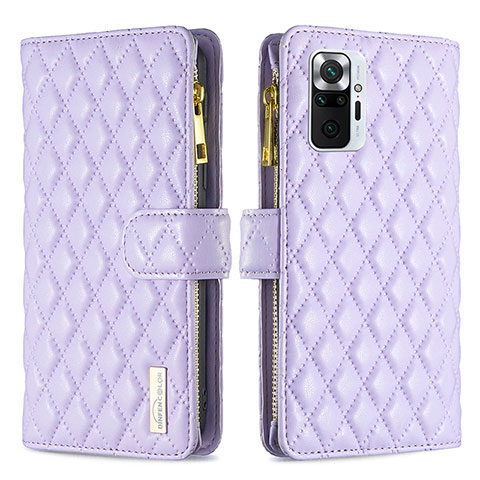 Coque Portefeuille Livre Cuir Etui Clapet B12F pour Xiaomi Redmi Note 10 Pro 4G Violet