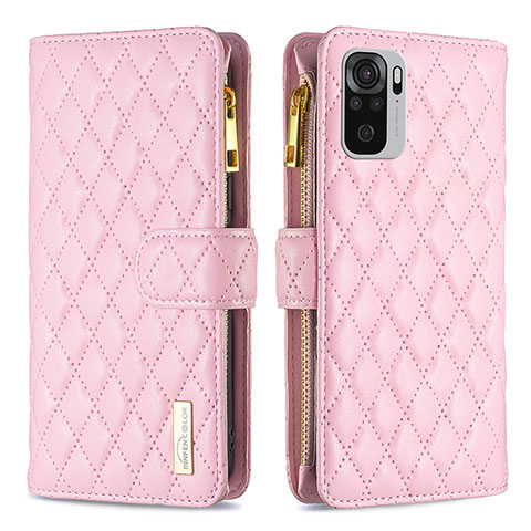 Coque Portefeuille Livre Cuir Etui Clapet B12F pour Xiaomi Redmi Note 10S 4G Or Rose