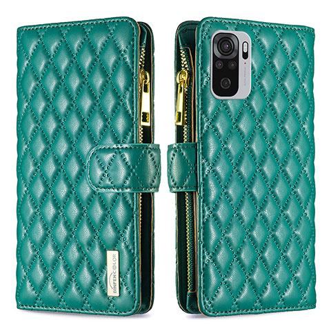 Coque Portefeuille Livre Cuir Etui Clapet B12F pour Xiaomi Redmi Note 10S 4G Vert