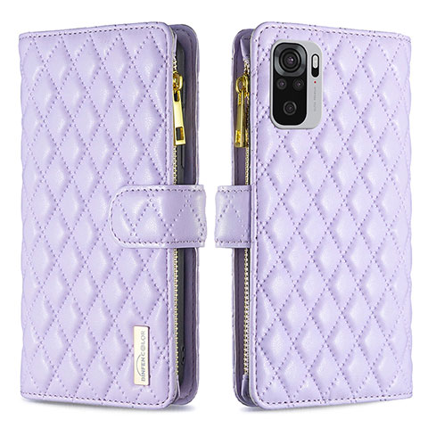 Coque Portefeuille Livre Cuir Etui Clapet B12F pour Xiaomi Redmi Note 10S 4G Violet