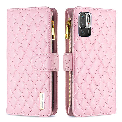 Coque Portefeuille Livre Cuir Etui Clapet B12F pour Xiaomi Redmi Note 10T 5G Or Rose