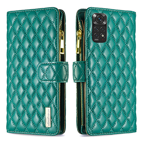 Coque Portefeuille Livre Cuir Etui Clapet B12F pour Xiaomi Redmi Note 11 4G (2022) Vert