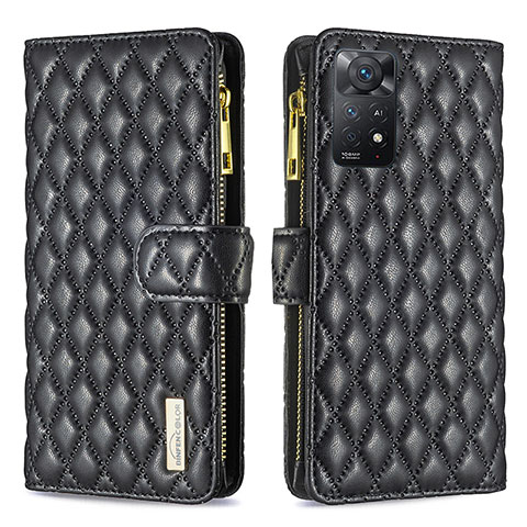 Coque Portefeuille Livre Cuir Etui Clapet B12F pour Xiaomi Redmi Note 11 Pro 4G Noir