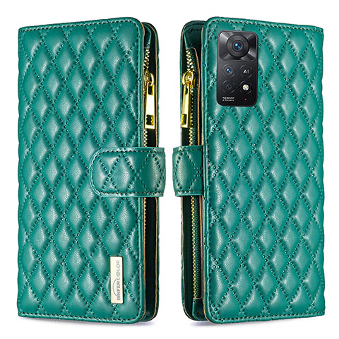 Coque Portefeuille Livre Cuir Etui Clapet B12F pour Xiaomi Redmi Note 11 Pro 4G Vert