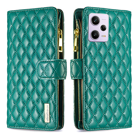 Coque Portefeuille Livre Cuir Etui Clapet B12F pour Xiaomi Redmi Note 12 Pro 5G Vert