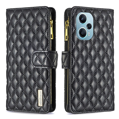 Coque Portefeuille Livre Cuir Etui Clapet B12F pour Xiaomi Redmi Note 12 Turbo 5G Noir