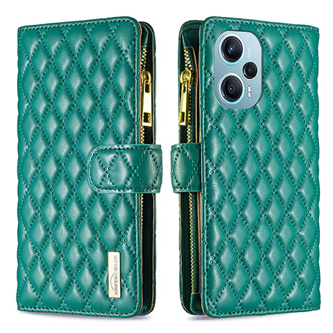 Coque Portefeuille Livre Cuir Etui Clapet B12F pour Xiaomi Redmi Note 12 Turbo 5G Vert