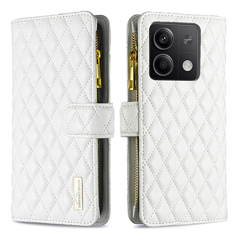 Coque Portefeuille Livre Cuir Etui Clapet B12F pour Xiaomi Redmi Note 13 5G Blanc