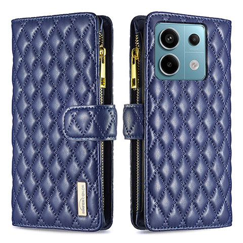 Coque Portefeuille Livre Cuir Etui Clapet B12F pour Xiaomi Redmi Note 13 Pro 5G Bleu