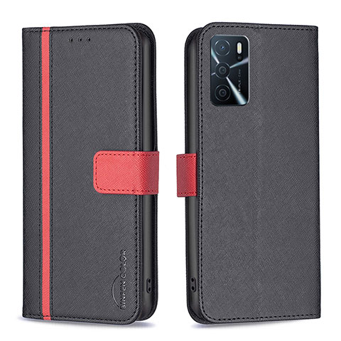 Coque Portefeuille Livre Cuir Etui Clapet B13F pour Oppo A16 Noir