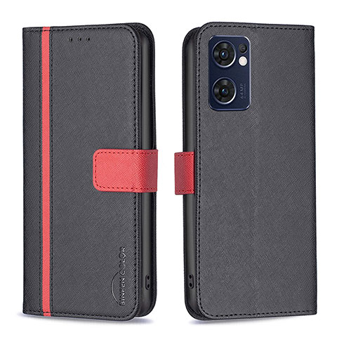 Coque Portefeuille Livre Cuir Etui Clapet B13F pour Oppo Find X5 Lite 5G Noir