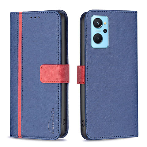 Coque Portefeuille Livre Cuir Etui Clapet B13F pour Oppo K10 4G Bleu