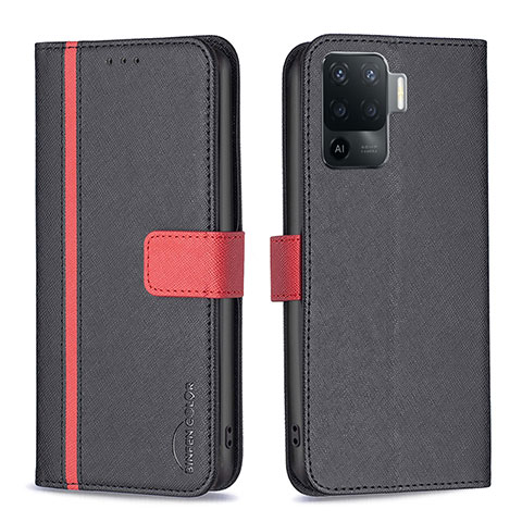 Coque Portefeuille Livre Cuir Etui Clapet B13F pour Oppo Reno5 F Noir