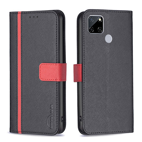 Coque Portefeuille Livre Cuir Etui Clapet B13F pour Realme 7i RMX2193 Noir