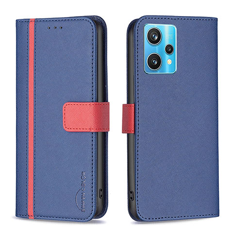 Coque Portefeuille Livre Cuir Etui Clapet B13F pour Realme 9 4G Bleu