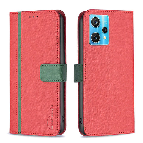 Coque Portefeuille Livre Cuir Etui Clapet B13F pour Realme 9 4G Rouge