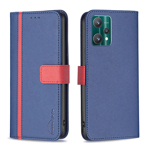 Coque Portefeuille Livre Cuir Etui Clapet B13F pour Realme 9 5G Bleu