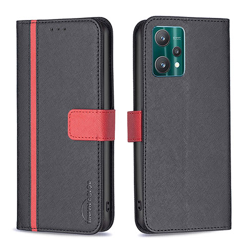 Coque Portefeuille Livre Cuir Etui Clapet B13F pour Realme 9 5G Noir