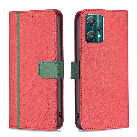 Coque Portefeuille Livre Cuir Etui Clapet B13F pour Realme 9 Pro 5G Rouge