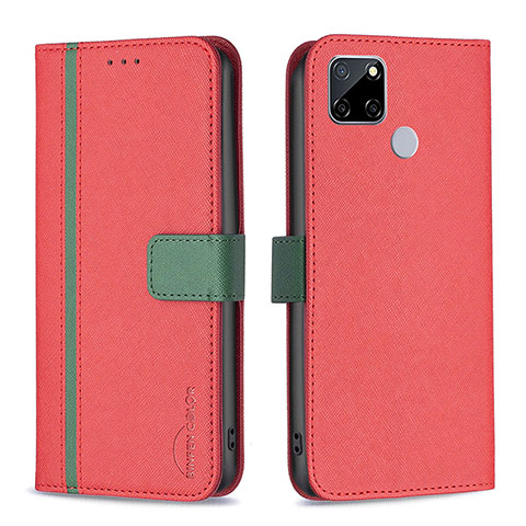 Coque Portefeuille Livre Cuir Etui Clapet B13F pour Realme C12 Rouge