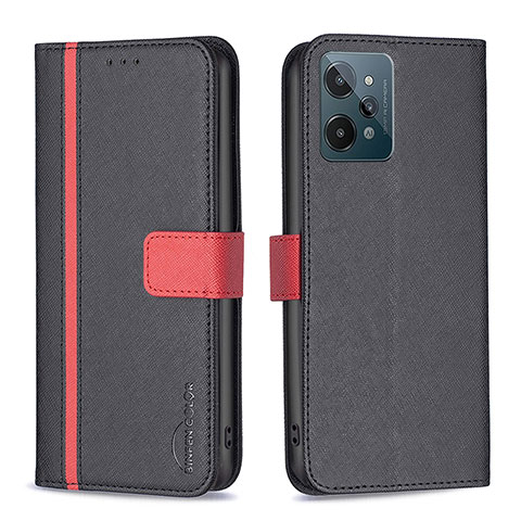 Coque Portefeuille Livre Cuir Etui Clapet B13F pour Realme C31 Noir