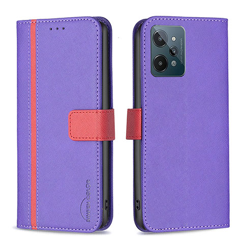 Coque Portefeuille Livre Cuir Etui Clapet B13F pour Realme C31 Violet