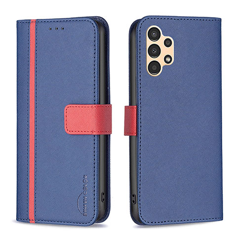 Coque Portefeuille Livre Cuir Etui Clapet B13F pour Samsung Galaxy A13 4G Bleu