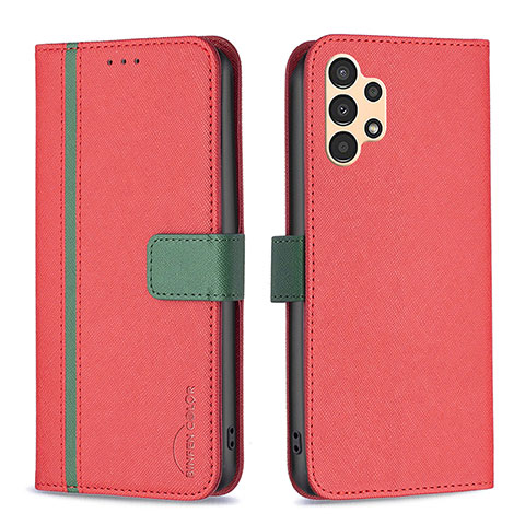 Coque Portefeuille Livre Cuir Etui Clapet B13F pour Samsung Galaxy A13 4G Rouge