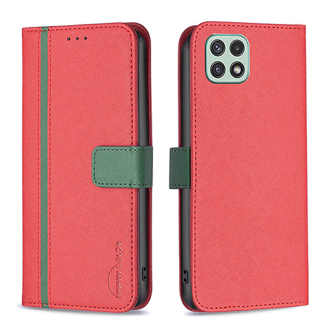 Coque Portefeuille Livre Cuir Etui Clapet B13F pour Samsung Galaxy A22 5G Rouge