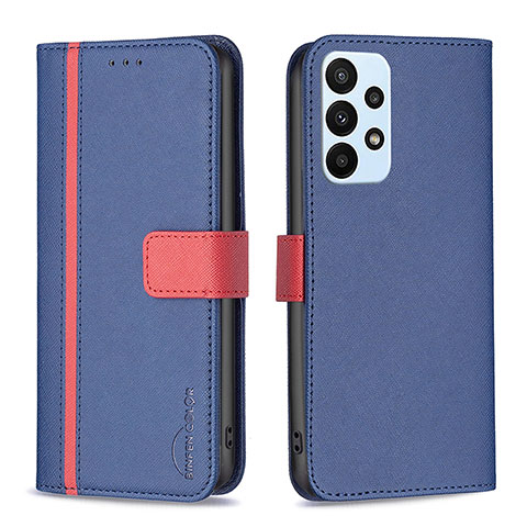 Coque Portefeuille Livre Cuir Etui Clapet B13F pour Samsung Galaxy A23 4G Bleu