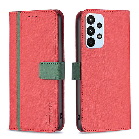 Coque Portefeuille Livre Cuir Etui Clapet B13F pour Samsung Galaxy A23 4G Rouge