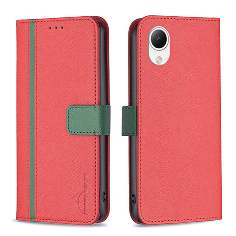 Coque Portefeuille Livre Cuir Etui Clapet B13F pour Samsung Galaxy A23 5G SC-56C Rouge