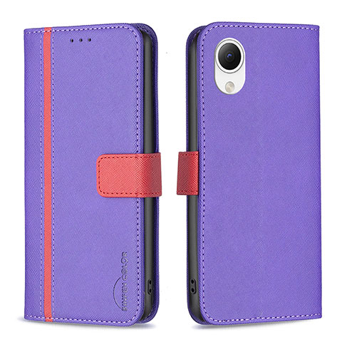 Coque Portefeuille Livre Cuir Etui Clapet B13F pour Samsung Galaxy A23e 5G Violet
