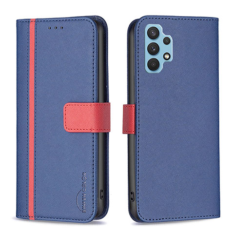 Coque Portefeuille Livre Cuir Etui Clapet B13F pour Samsung Galaxy A32 4G Bleu